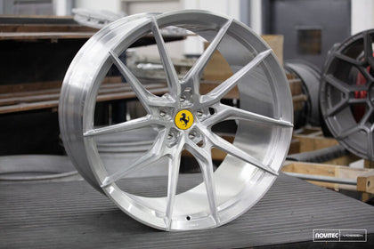 Vossen x Novitec NF8 21x11.5 ET:29 Brushed - Gloss Clear Ferrari 296 Rear Wheel