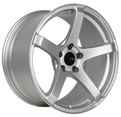 Enkei Kojin 18x9.5 45mm Inset 5x120 Bolt Pattern 72.6mm Bore Dia Matte Silver Wheel (representative: same model & finish, other size)