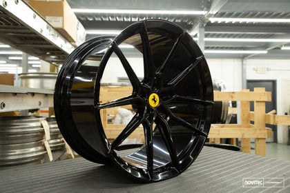 Vossen x Novitec NF9 21x9.5 ET:38 Gloss Black Ferrari 296 Front Wheel