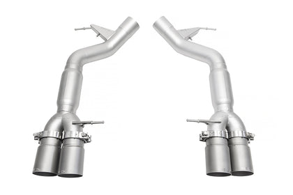 SOUL BMW F10 M5 Resonated Muffler Bypass Exhaust - 3.5" Straight Cut Single Wall Tips