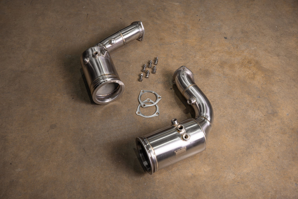 Valvetronic Designs Audi RSQ8/SQ8/SQ7 400 Cell Catted Downpipes — manufacturer photo 1