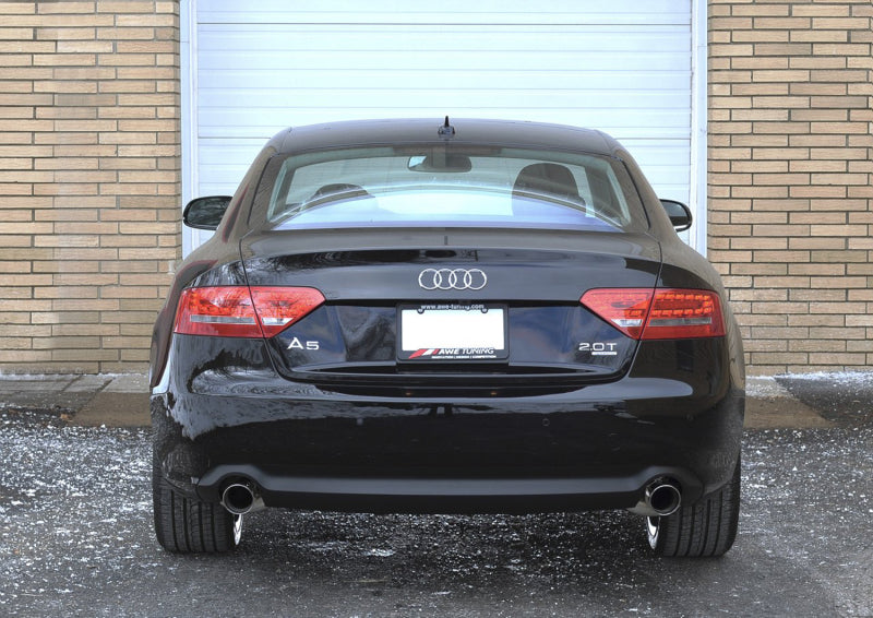 AWE Tuning Audi B8 A5 2.0T Touring Edition Exhaust - Dual Outlet Polished Silver Tips