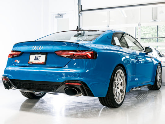 AWE Tuning Audi B9.5 RS 5 Coupe Non-Resonated Touring Edition Exhaust - RS-Style Diamond Black Tips