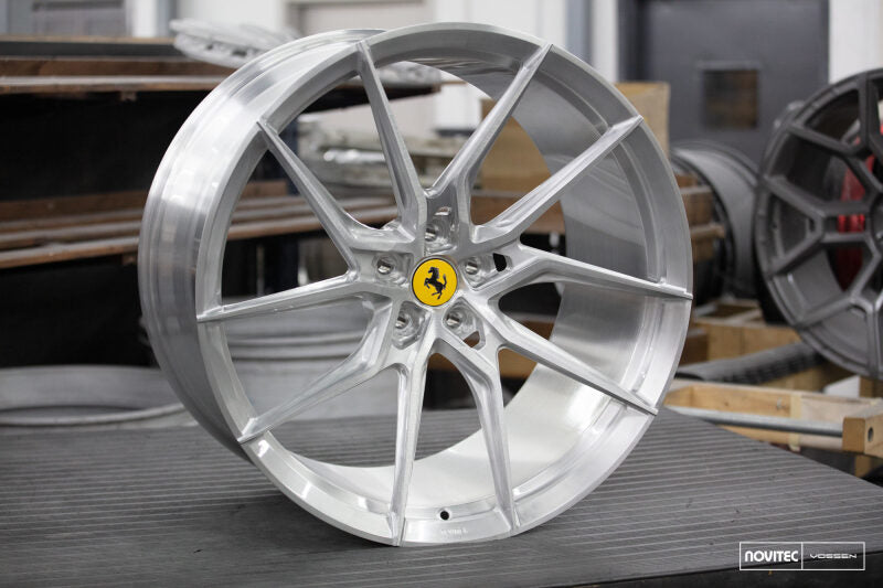 Vossen x Novitec NF8 21x9 ET:35 Brushed - Gloss Clear Ferrari 488 / F8 Front Wheel