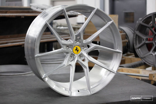 Vossen x Novitec NF8 21x9 ET:35 Brushed - Gloss Clear Ferrari 488 / F8 Front Wheel