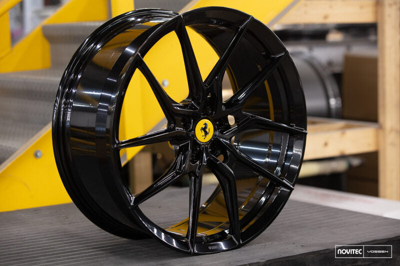 Vossen x Novitec NF8 21x9.5 ET:38 Gloss Black Ferrari 296 Front Wheel