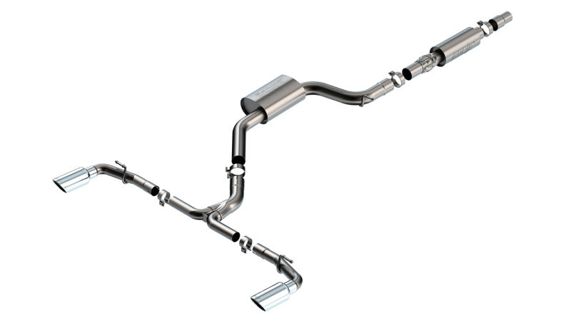 Borla 22-23 Volkswagen Golf GTI 2.0L AT/MT 3inch S-Type Cat-Back Exhaust - 4in Split Single Tips