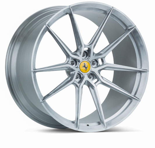 Vossen x Novitec NF9 22x12 ET:49 Brushed - Gloss Clear Ferrari 458 Rear Wheel