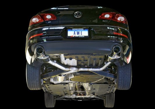 AWE Tuning VW CC Touring Edition Exhaust Dual Outlet - Chrome Silver Tips