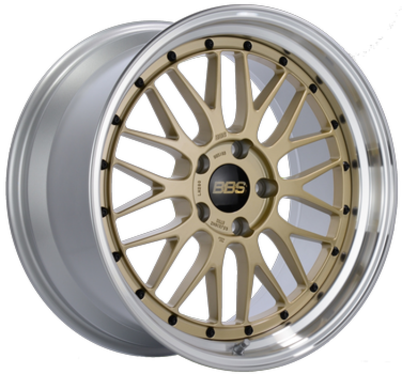 BBS LM 19x8.5 5x120 ET32 Diamond Gold Center Diamond Cut Lip Wheel -82mm PFS/Clip Required