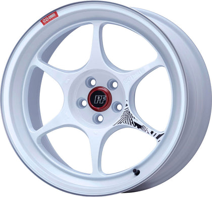 Enkei PF06 17x8.5 4x100 30mm Offset 75mm Bore White Machined Wheel *MOQ 40* (representative: same model & finish, other size)