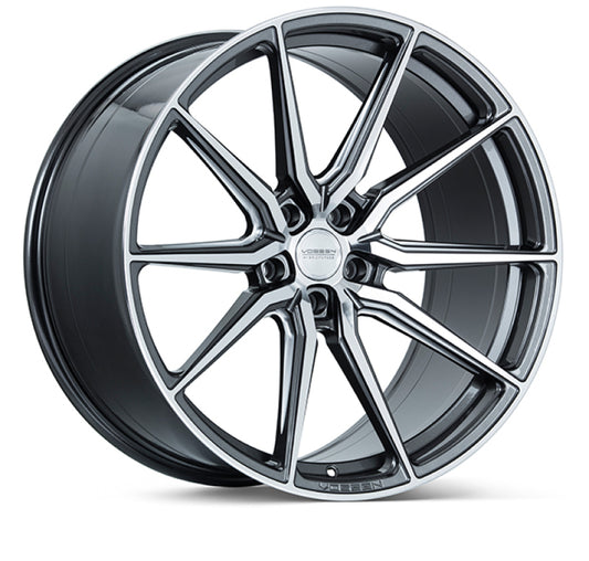 Vossen HF-3 20x10.5 / 5x112 / ET30 / Super Deep Face / 66.5 - Gloss Graphite Polished Wheel