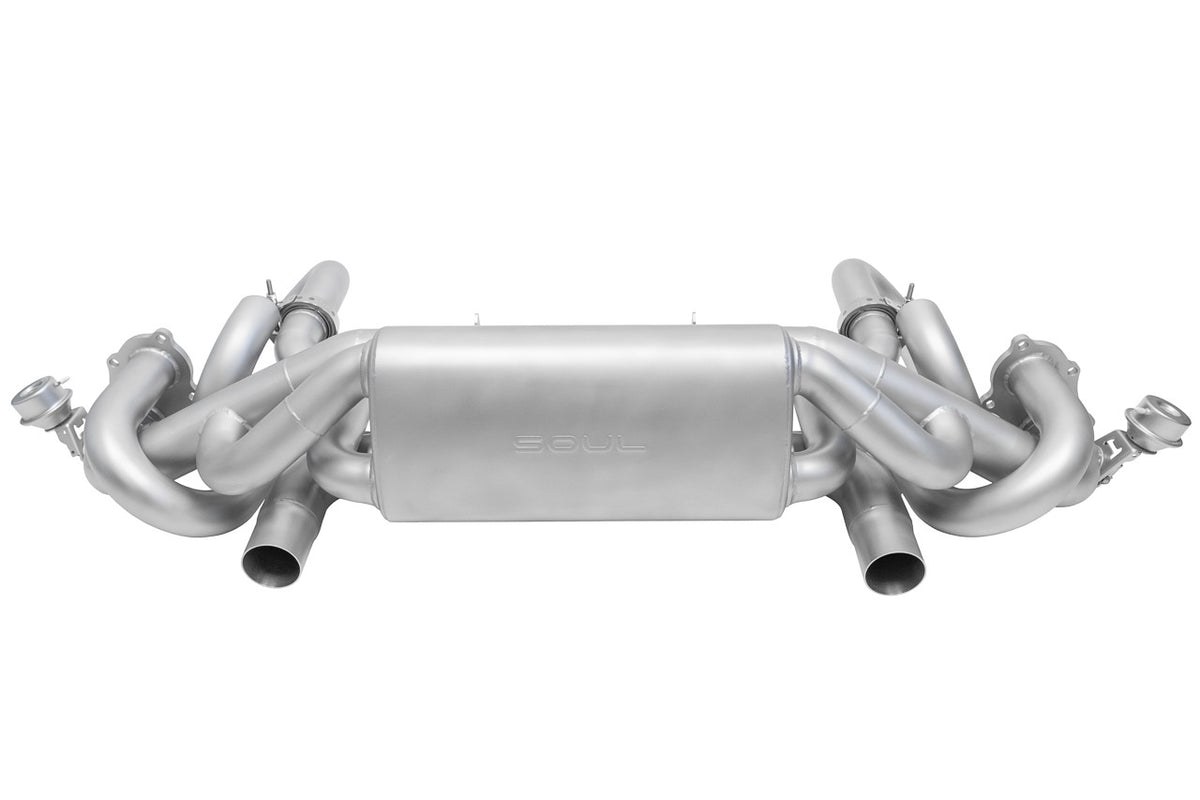 SOUL Porsche 718 GT4 / Spyder / GTS Cayman Valved Exhaust System - Reuse Factory Tips
