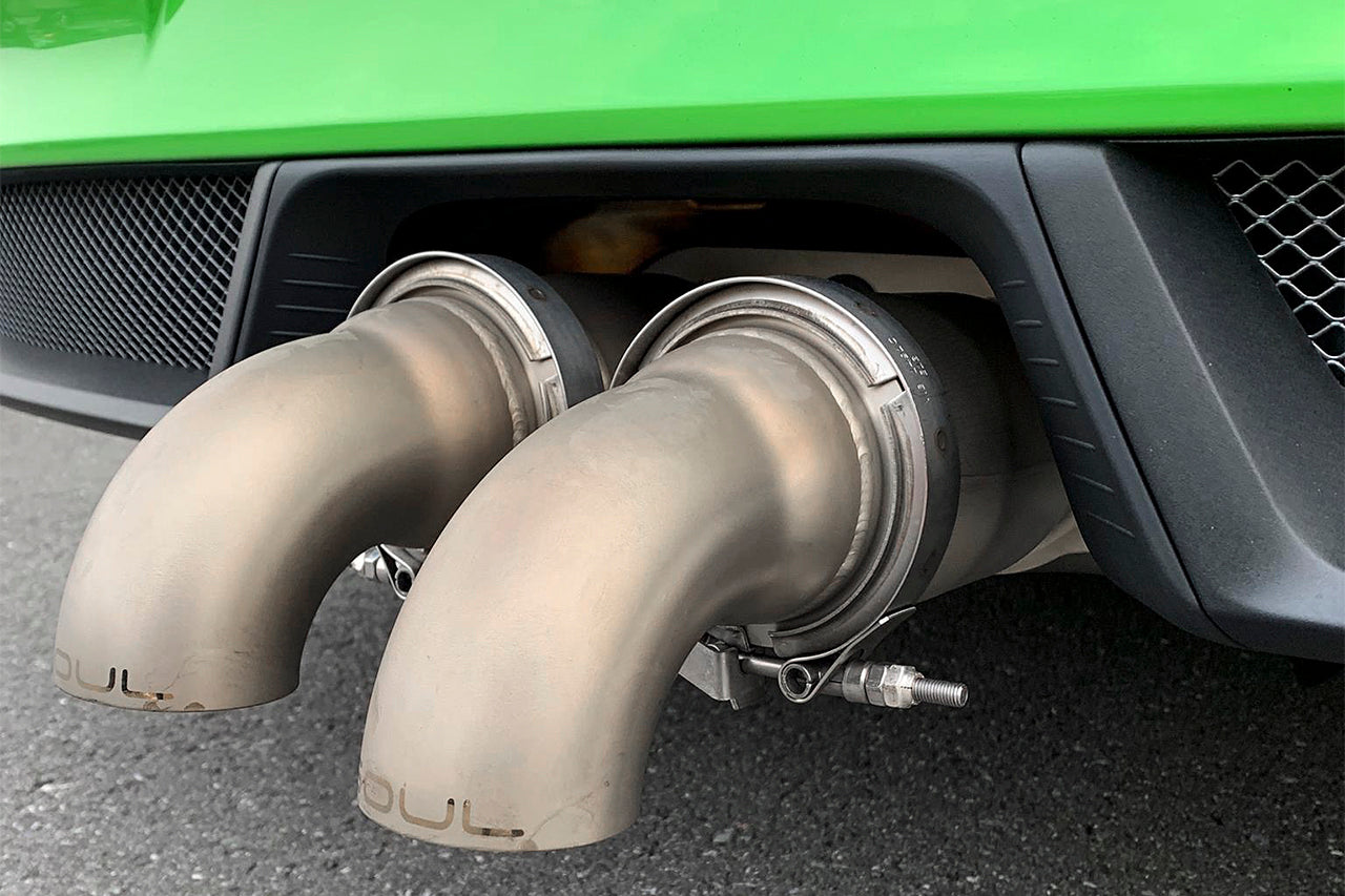 Soul Performance Porsche 991 GT3 / GT3 RS Bolt-On Resonated Turn Down Exhaust Tips