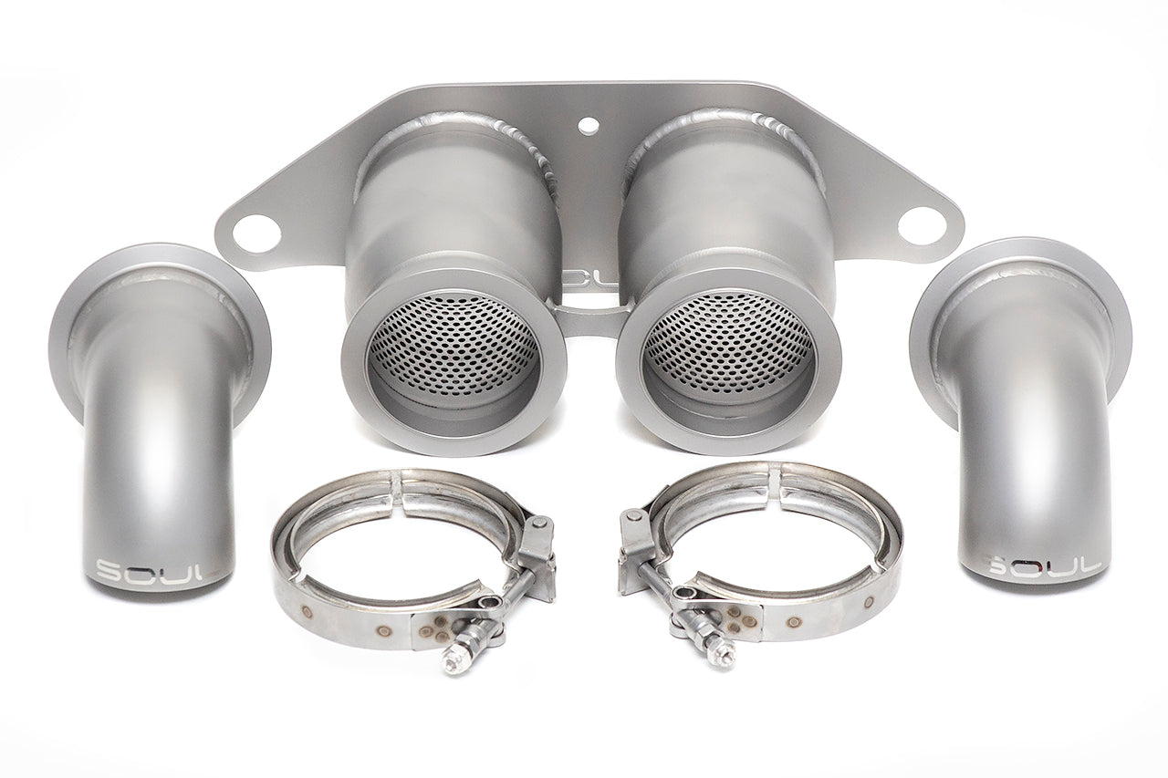 Soul Performance Porsche 991 GT3 / GT3 RS Bolt-On Resonated Turn Down Exhaust Tips