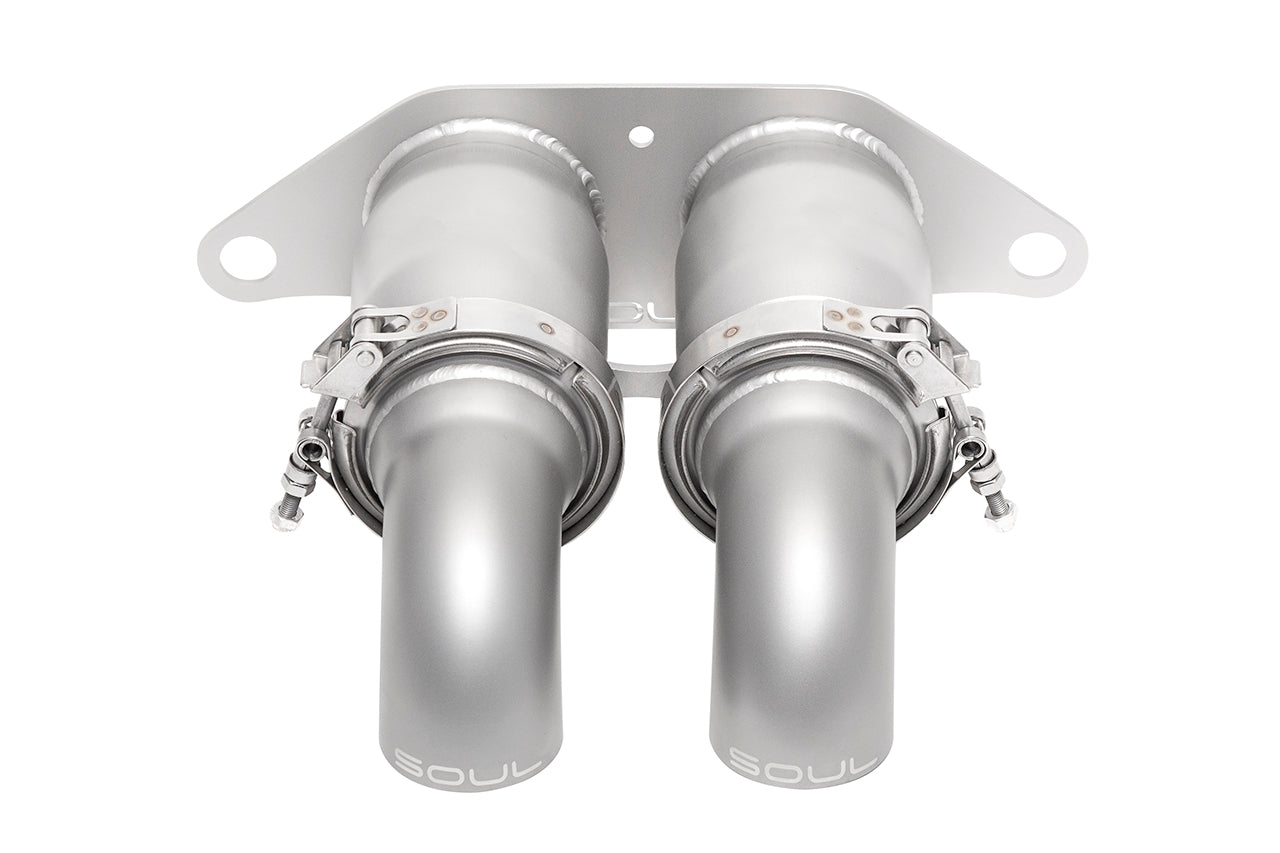 Soul Performance Porsche 991 GT3 / GT3 RS Bolt-On Resonated Turn Down Exhaust Tips