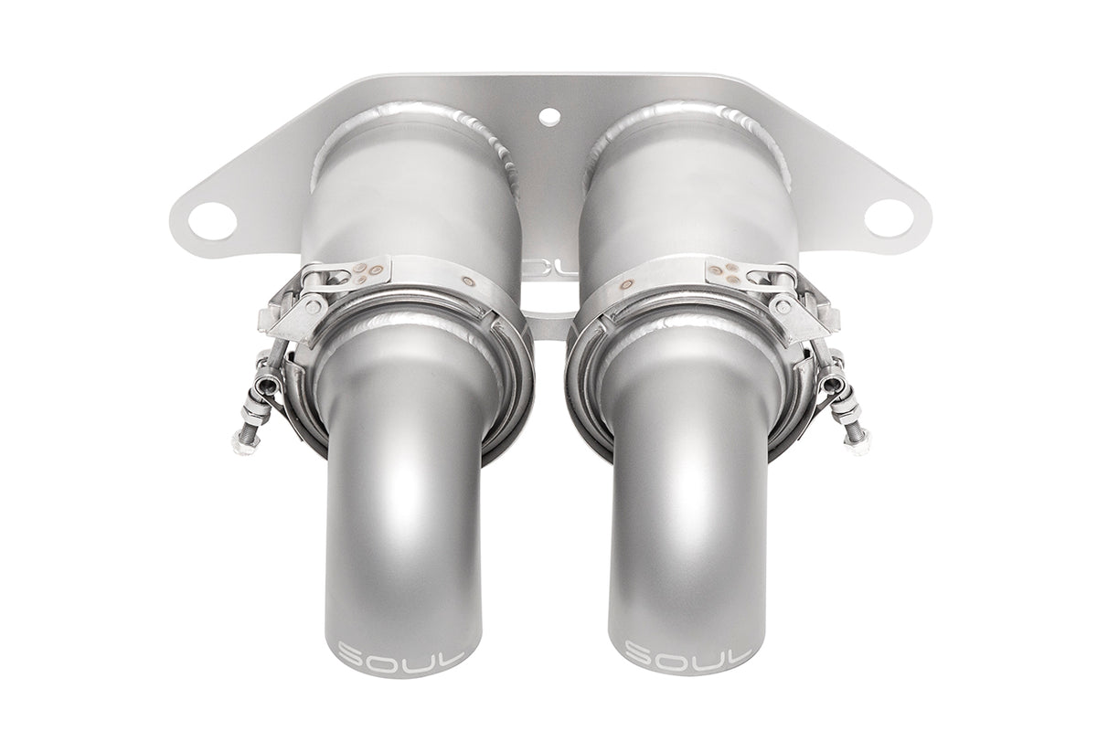 Soul Performance Porsche 991 GT3 / GT3 RS Bolt-On Resonated Turn Down Exhaust Tips