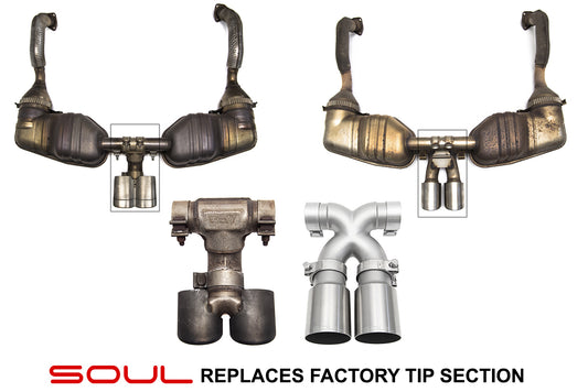 Soul Performance Porsche 987.2 / 981 Boxster / Cayman Bolt-On X-Pipe With Tips