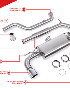 Unitronic Cat-Back for MK7 & MK7.5 GTI- Chrome Tips