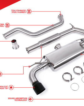 Unitronic Cat-Back for MK7 & MK7.5 GTI- Black Tips