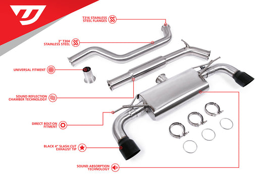 Unitronic Cat-Back for MK7 & MK7.5 GTI- Black Tips