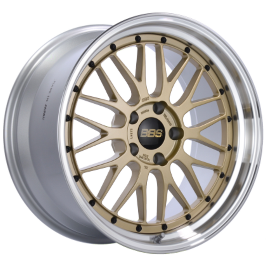 BBS LM 18x9.5 5x114.3 ET38 Gold Center Diamond Cut Lip Wheel -82mm PFS Req (S/O No Cancel)