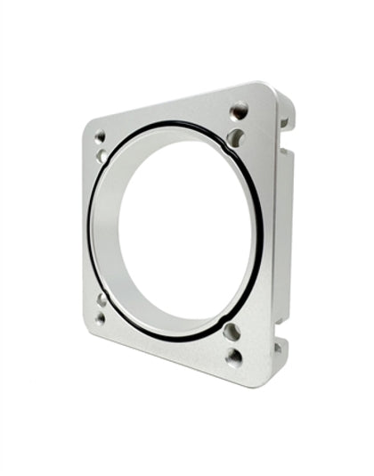Torque Solution 06-21 Subaru STI EJ Big Bore Manifold Big Bore 76mm Throttle Body Adapter - Silver