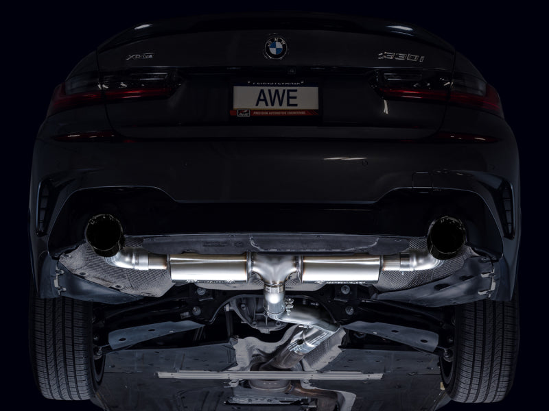 AWE 19-23 BMW 330i / 21-23 BMW 430i Base G2X Touring (Excl.Conv) Axle Back Exhaust - Diamond Black