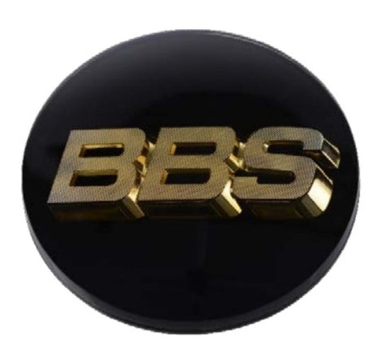 BBS Center Cap 70.6mm Black/Gold (4-tab) (56.24.120)