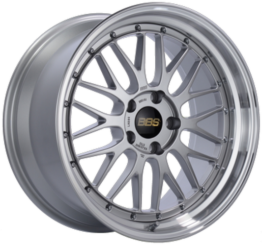 BBS LM 18x8 5x114.3 ET35 Diamond Silver Center / Diamond Cut Lip Wheel PFS/Clip Required