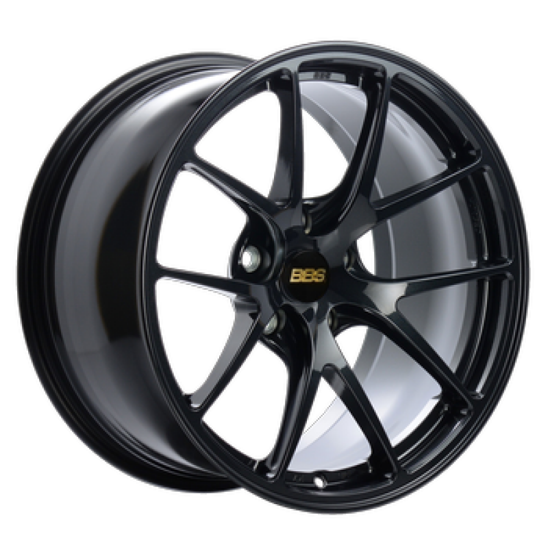 BBS 18x9.5 5x120 ET23 82mm PFS Ring/Clip Required - Metallic Black Subtle Blue Flake
