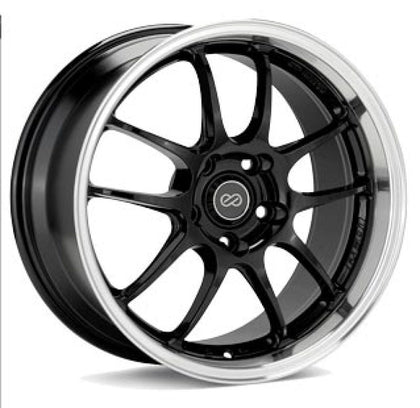 Enkei PF01 17x9 5x114.3 35mm Offset 75mm Hub Bore - Black Mach (representative: same model & finish, other size)