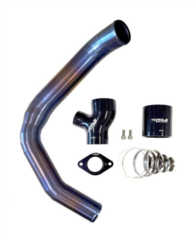 Torque Solution 12-21 Subaru WRX Top Mount Charge Pipe - Titanium Burnt Purple / Blue