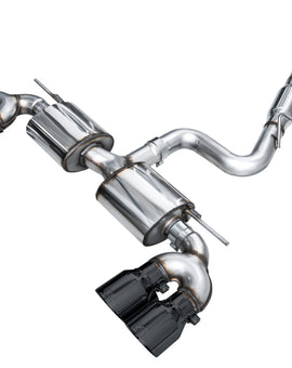 AWE MK8 Volkswagen Golf R 3in Touring Edition Quad Exhaust - Diamond Black Tips