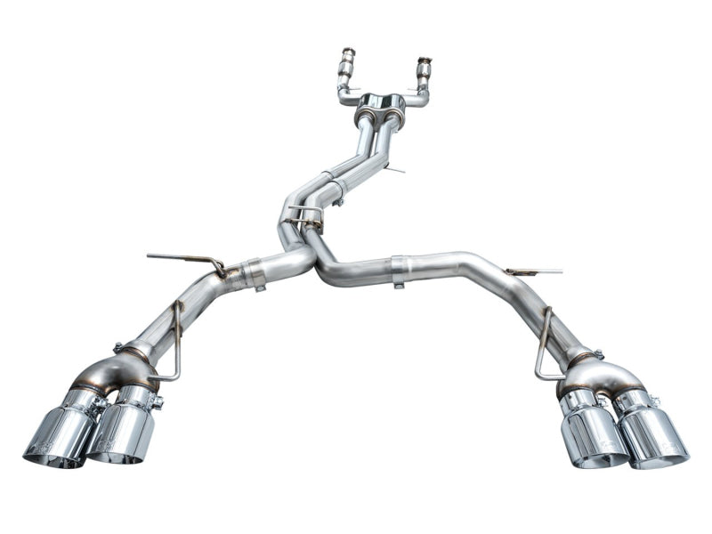 AWE Tuning 19-23 Audi C8 S6/S7 2.9T V6 AWD Track Edition Exhaust - Chrome Silver Tips